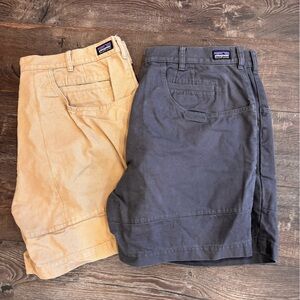Patagonia set of 2 size 40 men’s shorts organic cotton gray and khaki